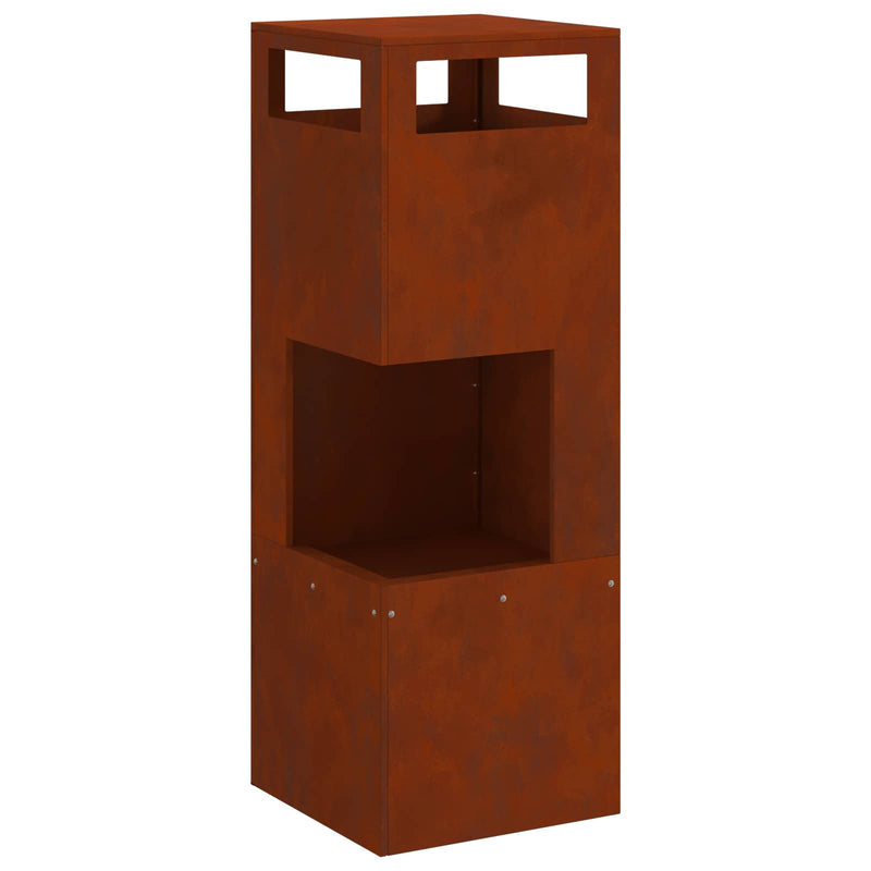 Afbeelding laden in galerijviewer, Vidaxl vuurkom bruin 35 x 35 x 100 cm weervast staal
