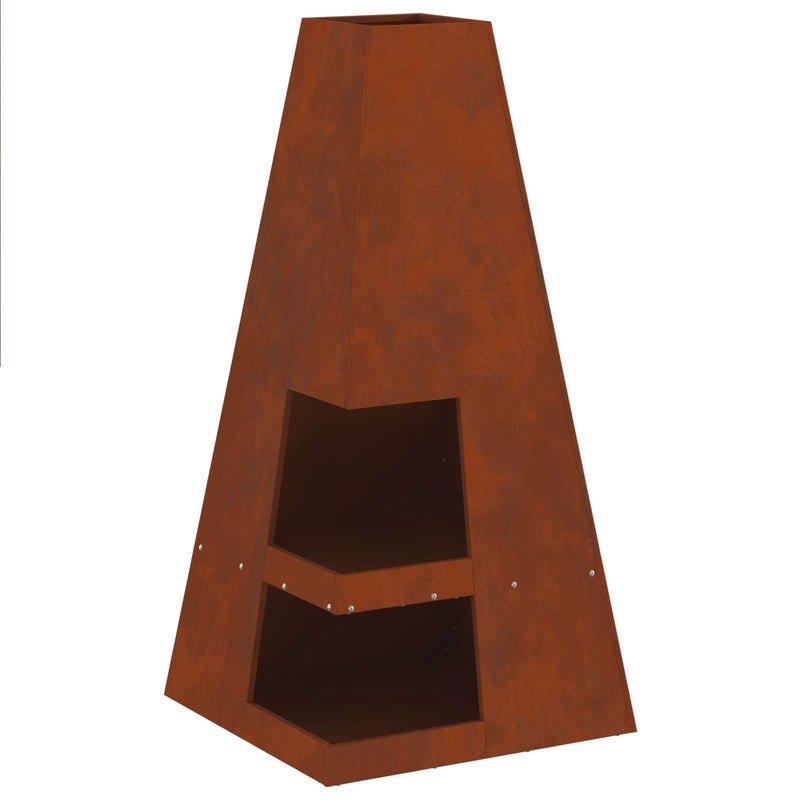 Afbeelding laden in galerijviewer, Vidaxl vuurkorf bruin 50 x 50 x 100 cm staal
