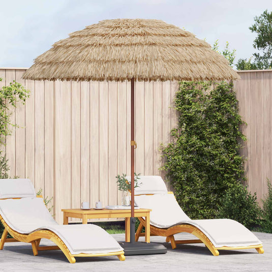 Vidaxl strandparasol 205 x 205 x 210 cm polyester en staal naturel