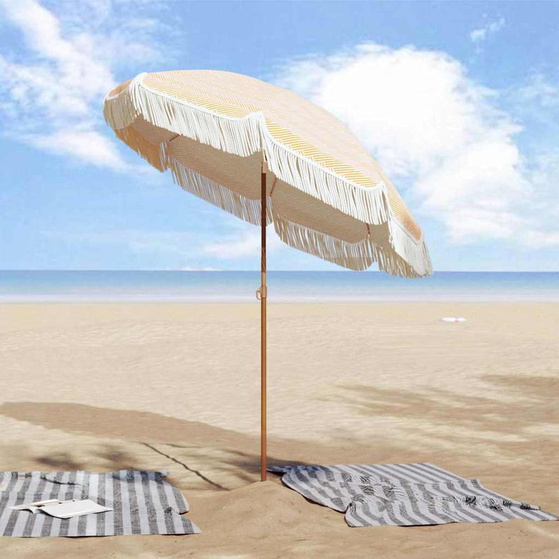 Afbeelding laden in galerijviewer, Vidaxl strandparasol 160 x 160 x 196 cm polyester en staal rond
