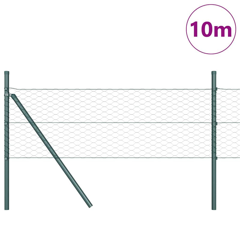 Afbeelding laden in galerijviewer, Vidaxl afrasteringspaal groen 10 x 0,8 m (36 mm gaas) staal en pvc
