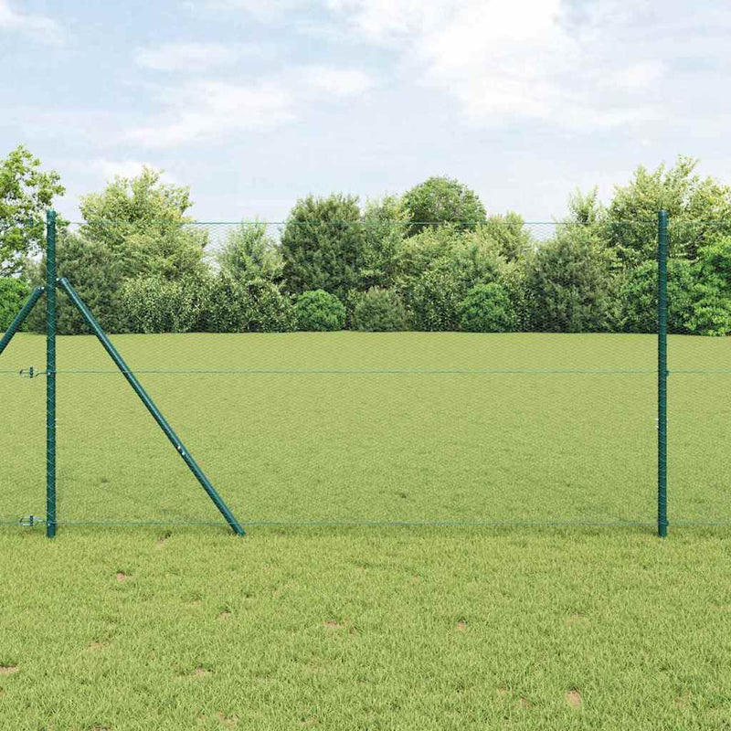 Afbeelding laden in galerijviewer, Vidaxl afrasteringspaal groen 10 x 1,2 m (13 mm gaas) staal en pvc
