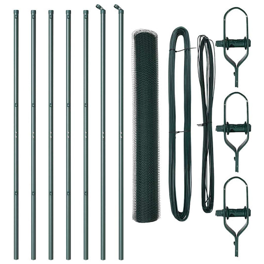Vidaxl afrasteringspaal groen 10 x 1,2 m (13 mm gaas) staal en pvc