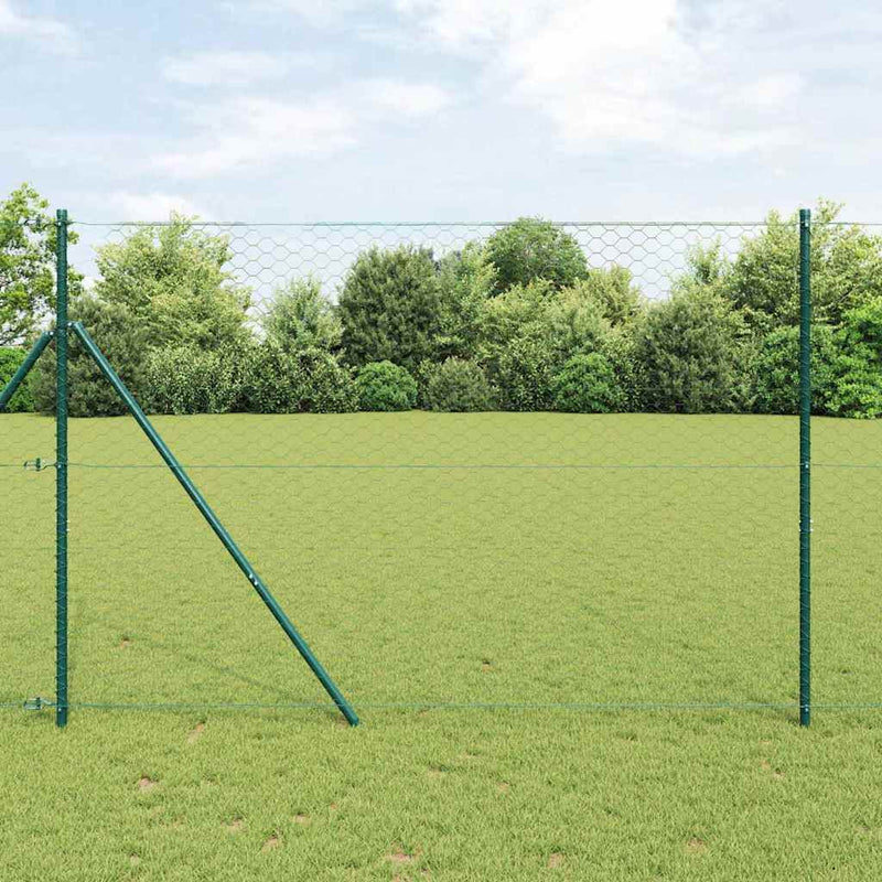 Afbeelding laden in galerijviewer, Vidaxl afrasteringspaal groen 10 x 1,5 m (50 mm gaas) staal en pvc
