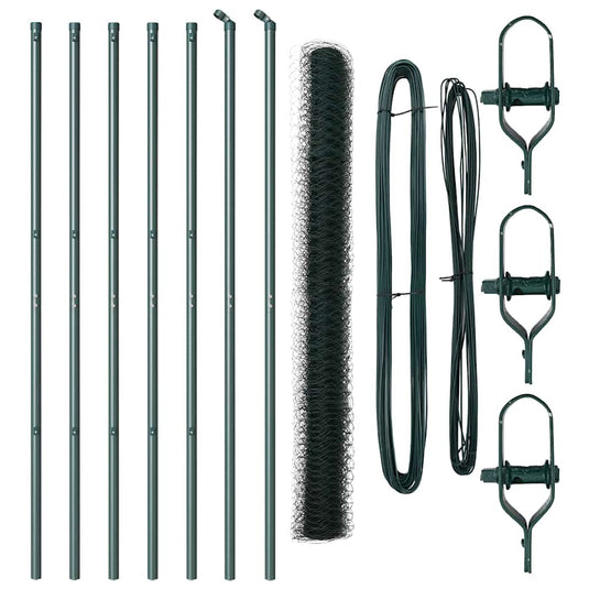 Vidaxl afrasteringspaal groen 10 x 1,5 m (50 mm gaas) staal en pvc