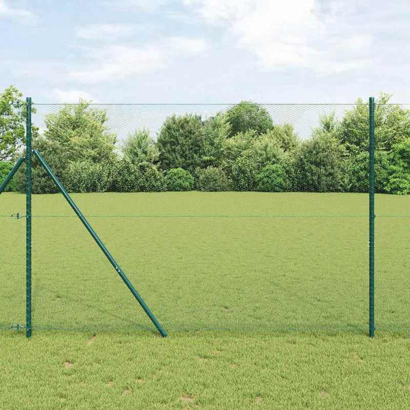 Afbeelding laden in galerijviewer, Vidaxl afrasteringspaal groen 10 x 1,6 m (13 mm gaas) staal en pvc
