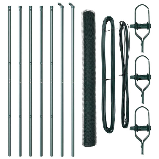 Vidaxl afrasteringspaal groen 10 x 1,6 m (13 mm gaas) staal en pvc