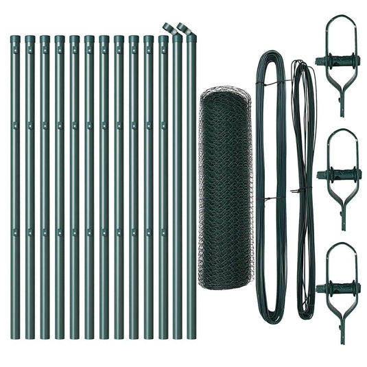 Vidaxl afrasteringspaal groen 25 x 0,6 m (25 mm gaas) staal en pvc