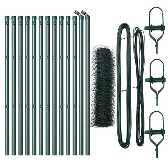 Vidaxl afrasteringspaal groen 25 x 0,8 m (36 mm gaas) staal en pvc
