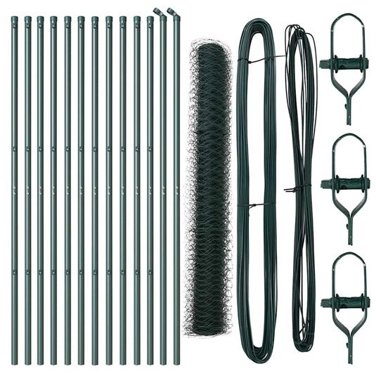 Vidaxl afrasteringspaal groen 25 x 1,4 m (50 mm gaas) staal en pvc