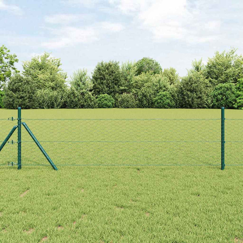 Afbeelding laden in galerijviewer, Vidaxl afrasteringspaal groen 50 x 0,6 m (36 mm gaas) staal en pvc
