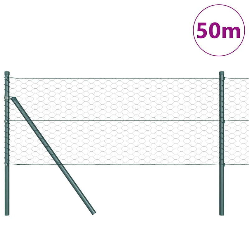 Afbeelding laden in galerijviewer, Vidaxl afrasteringspaal groen 50 x 0,6 m (36 mm gaas) staal en pvc
