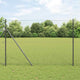 Vidaxl afrasteringspaal grijs 10 x 1,5 m (36 mm gaas) staal en pvc