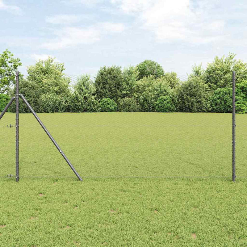 Afbeelding laden in galerijviewer, Vidaxl afrasteringspaal grijs 25 x 1,4 m (25 mm gaas) staal en pvc

