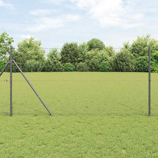 Vidaxl afrasteringspaal grijs 25 x 1,4 m (25 mm gaas) staal en pvc