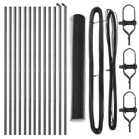 Vidaxl afrasteringspaal grijs 25 x 1,4 m (25 mm gaas) staal en pvc