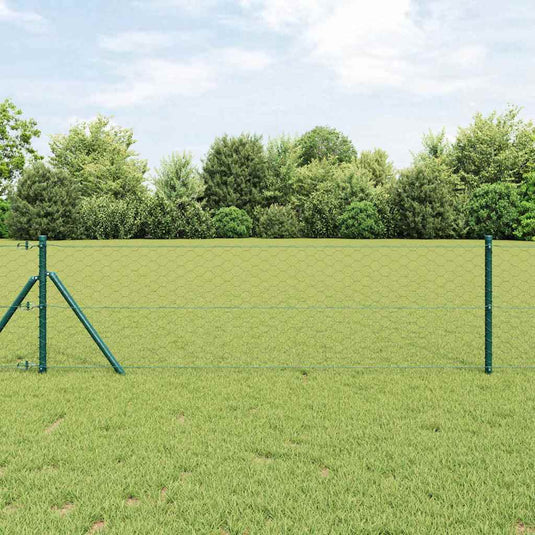 Vidaxl afrasteringspaal grijs 50 x 0,6 m (50 mm gaas) staal en pvc