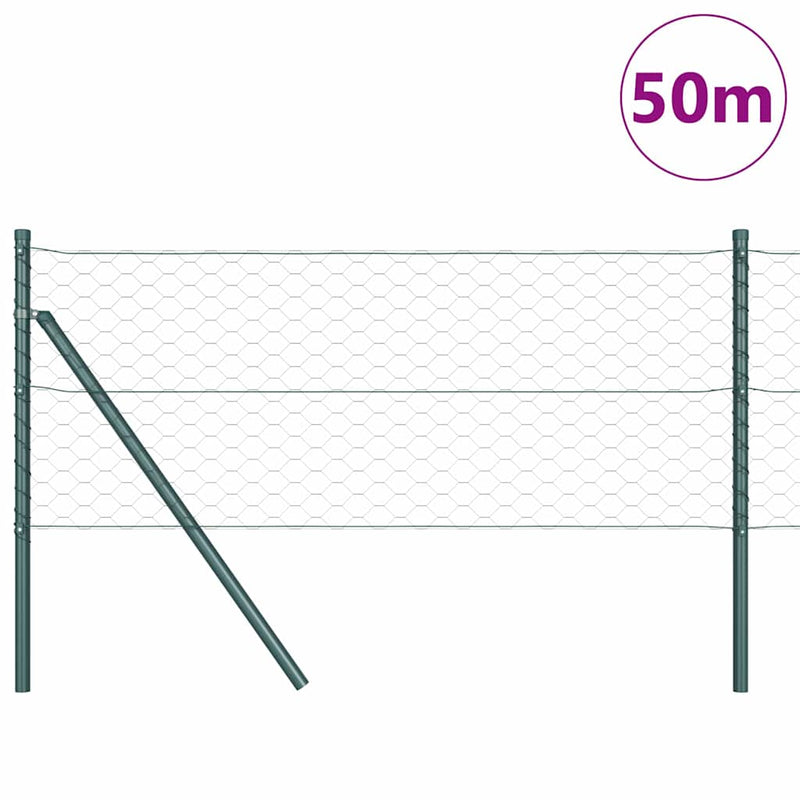Afbeelding laden in galerijviewer, Vidaxl afrasteringspaal grijs 50 x 0,6 m (50 mm gaas) staal en pvc
