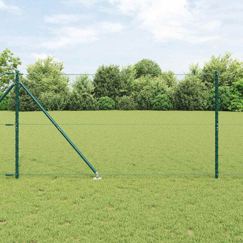 Afbeelding laden in galerijviewer, Vidaxl afrasteringspaal groen 10 x 1,2 m (25 mm gaas) staal en pvc
