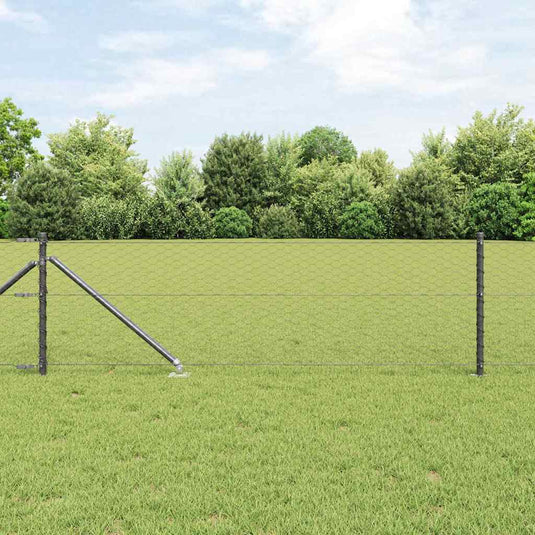 Vidaxl afrasteringspaal grijs 10 x 0,6 m (36 mm gaas) staal en pvc
