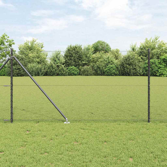 Vidaxl afrasteringspaal grijs 10 x 1 m (13 mm gaas) staal en pvc
