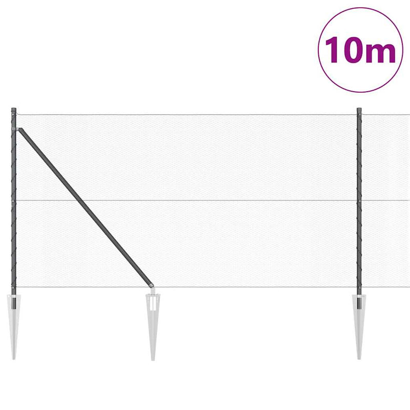 Afbeelding laden in galerijviewer, Vidaxl afrasteringspaal grijs 10 x 1 m (13 mm gaas) staal en pvc

