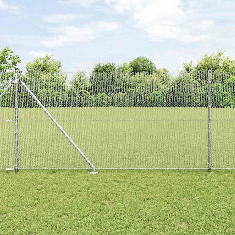 Afbeelding laden in galerijviewer, Vidaxl afrasteringspaal zilver 10 x 1,2 m (13 mm gaas) staal
