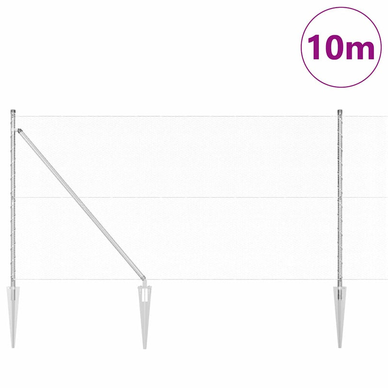 Afbeelding laden in galerijviewer, Vidaxl afrasteringspaal zilver 10 x 1,2 m (13 mm gaas) staal
