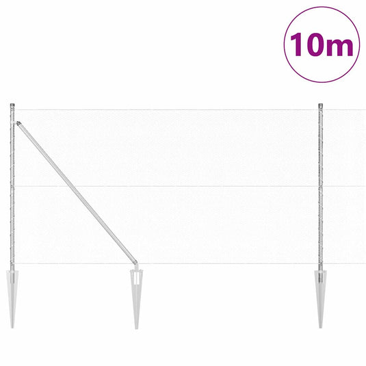Vidaxl afrasteringspaal zilver 10 x 1,2 m (13 mm gaas) staal