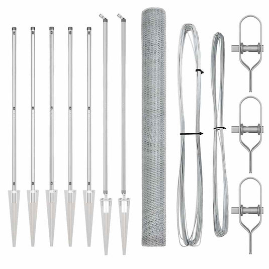Vidaxl afrasteringspaal zilver 10 x 1,5 m (13 mm gaas) staal