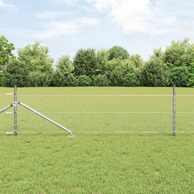 Afbeelding laden in galerijviewer, Vidaxl afrasteringspaal zilver 25 x 0,4 m (25 mm gaas) staal
