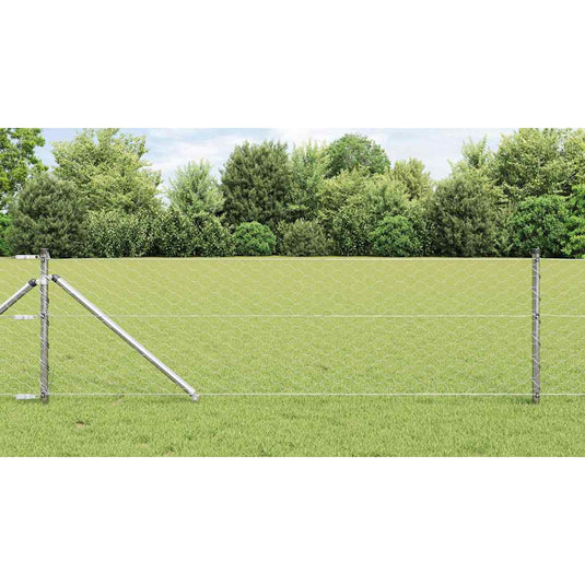 Vidaxl afrasteringspaal zilver 25 x 0,6 m (50 mm gaas) staal