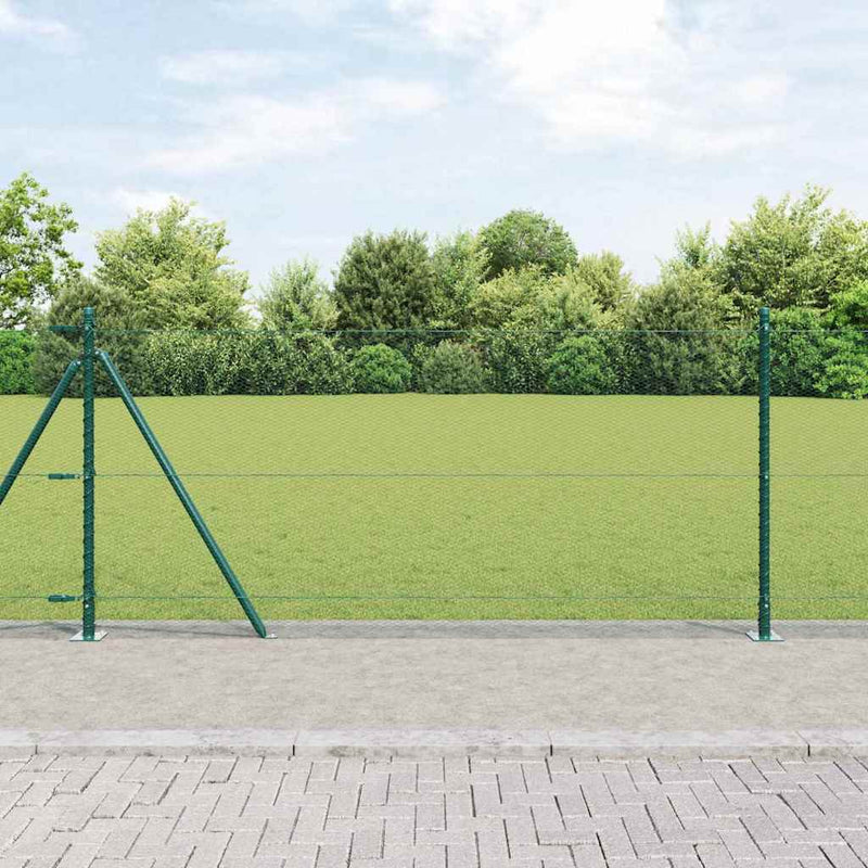 Afbeelding laden in galerijviewer, Vidaxl afrasteringspaal groen 10 x 0,8 m (13 mm gaas) staal en pvc
