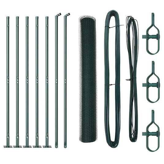 Vidaxl afrasteringspaal groen 10 x 0,8 m (13 mm gaas) staal en pvc