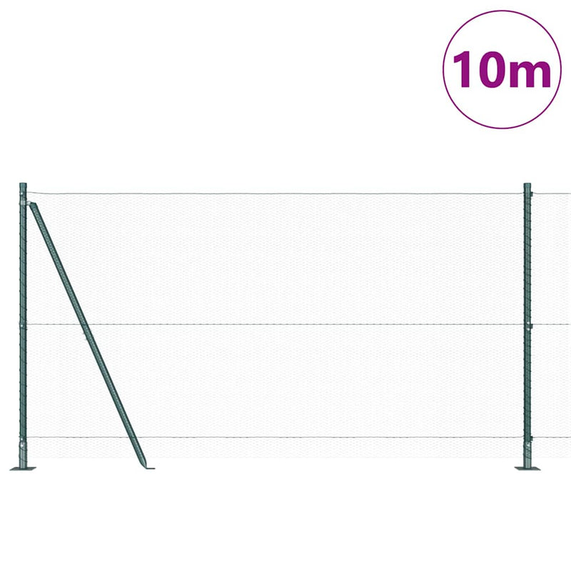 Afbeelding laden in galerijviewer, Vidaxl afrasteringspaal groen 10 x 1,2 m (13 mm gaas) staal en pvc
