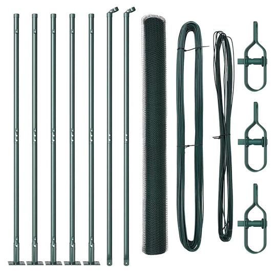 Vidaxl afrasteringspaal groen 10 x 1,4 m (13 mm gaas) staal en pvc