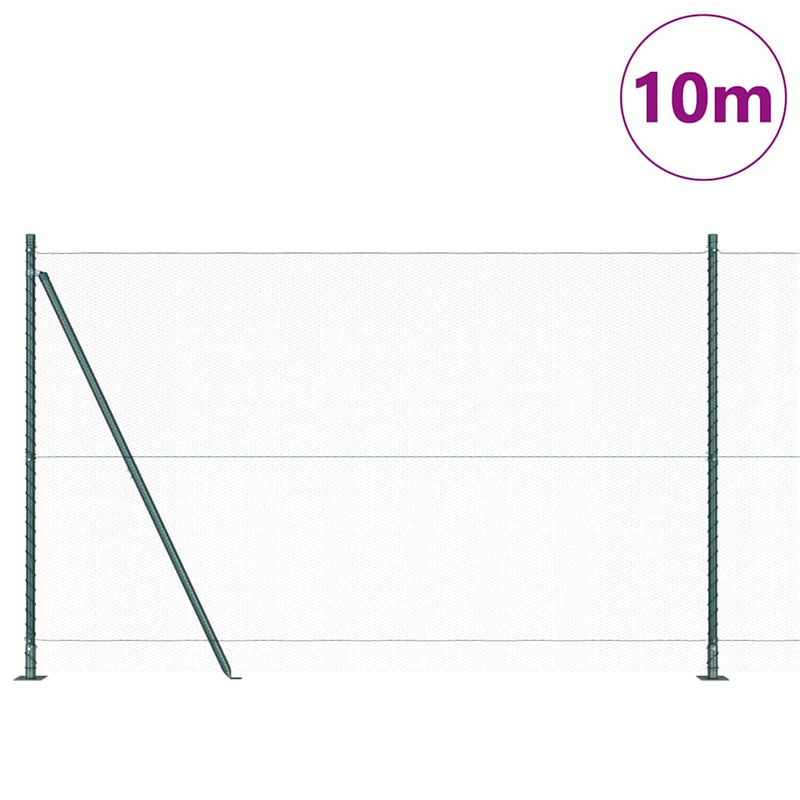 Afbeelding laden in galerijviewer, Vidaxl afrasteringspaal groen 10 x 1,4 m (13 mm gaas) staal en pvc
