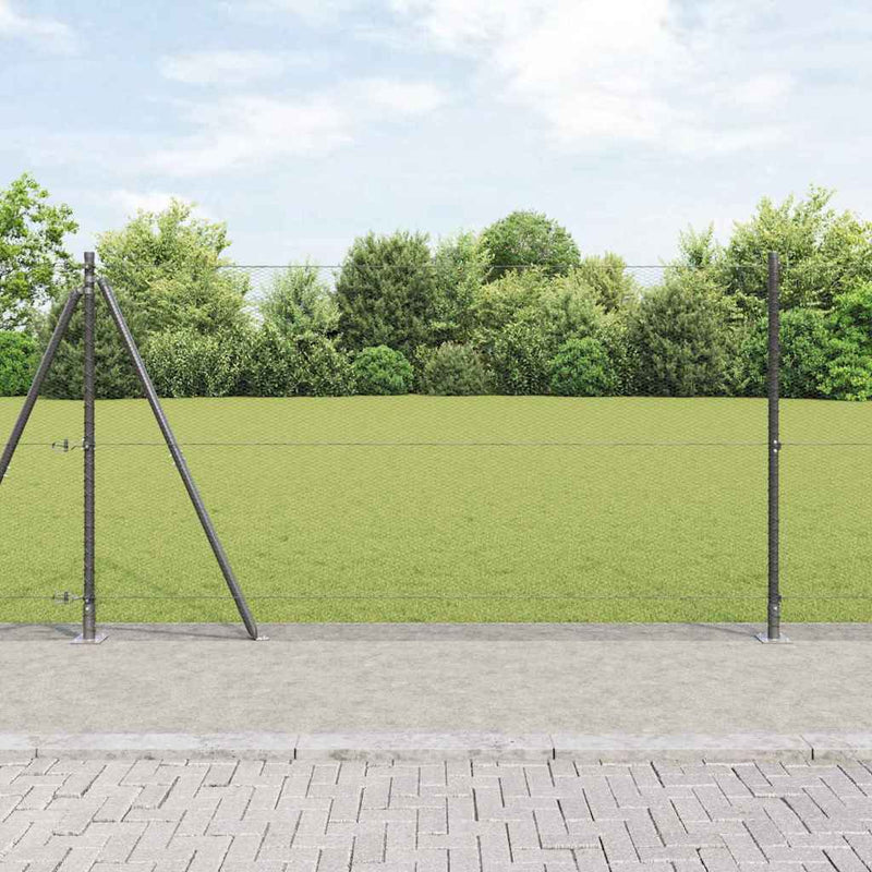 Afbeelding laden in galerijviewer, Vidaxl afrasteringspaal grijs 25 x 1,2 m (13 mm gaas) staal
