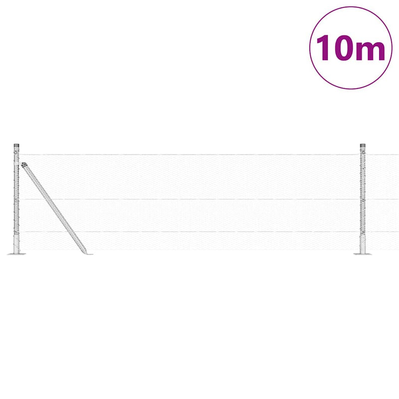 Afbeelding laden in galerijviewer, Vidaxl afrasteringspaal zilver 10 x 0,4 m (13 mm gaas) staal
