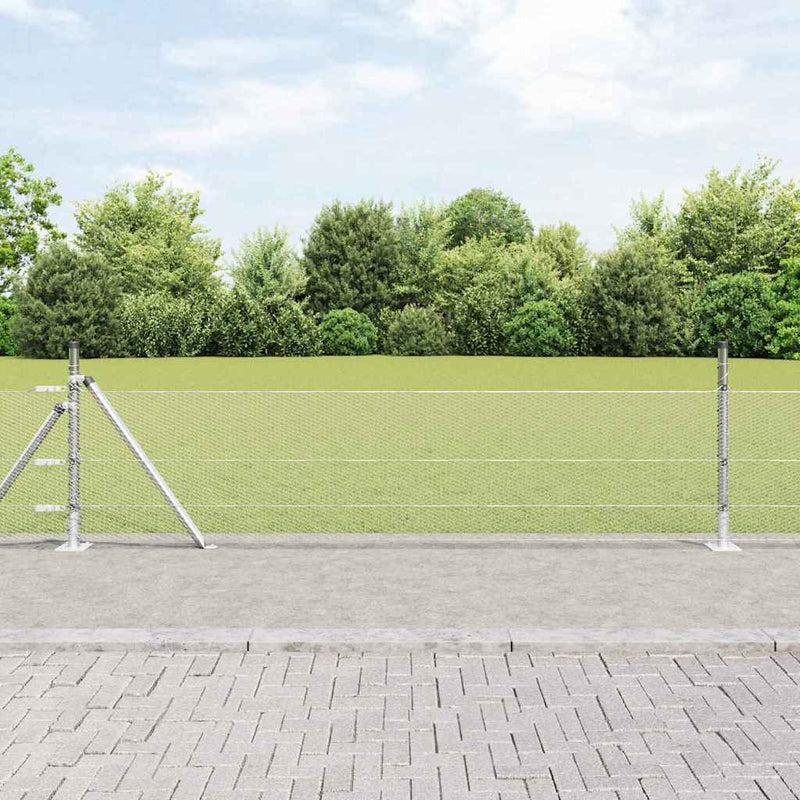 Afbeelding laden in galerijviewer, Vidaxl afrasteringspaal zilver 10 x 0,5 m (13 mm gaas) staal
