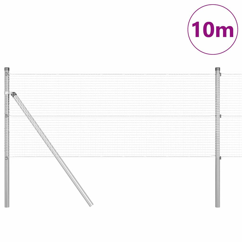 Afbeelding laden in galerijviewer, Vidaxl afrasteringspaal zilver 10 x 0,5 m (16 x 16 mm gaas) staal
