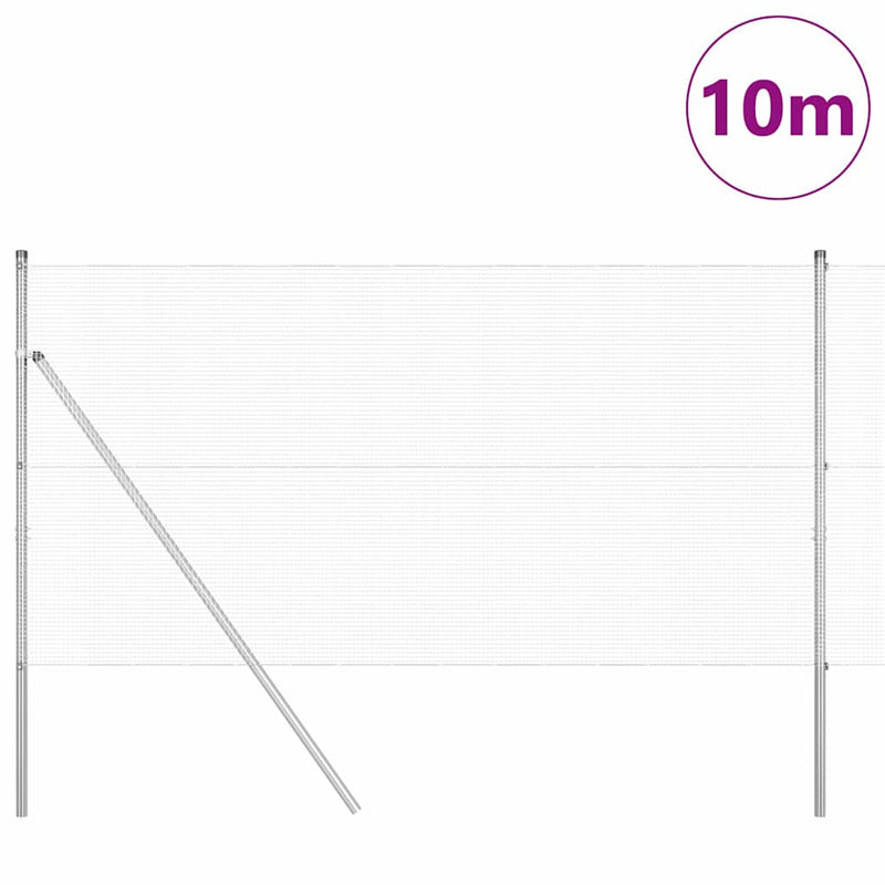 Afbeelding laden in galerijviewer, Vidaxl afrasteringspaal zilver 10 x 1,4 m (12 x 12 mm gaas) staal
