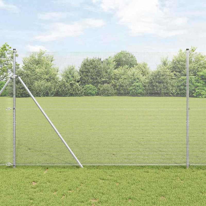 Afbeelding laden in galerijviewer, Vidaxl afrasteringspaal zilver 10 x 1,6 m (12 x 12 mm gaas) staal
