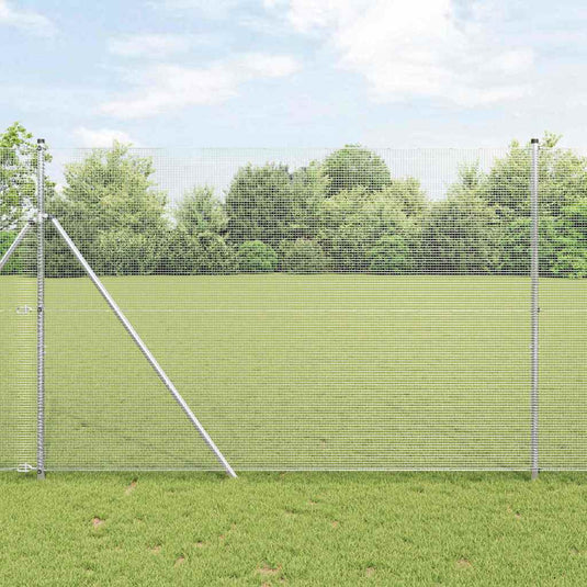 Vidaxl afrasteringspaal zilver 10 x 1,6 m (12 x 12 mm gaas) staal