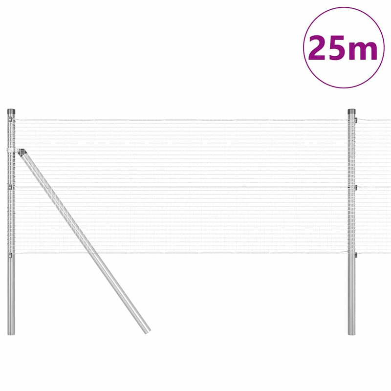 Afbeelding laden in galerijviewer, Vidaxl afrasteringspaal zilver 25 x 0,8 m (16 x 16 mm heknet) staal
