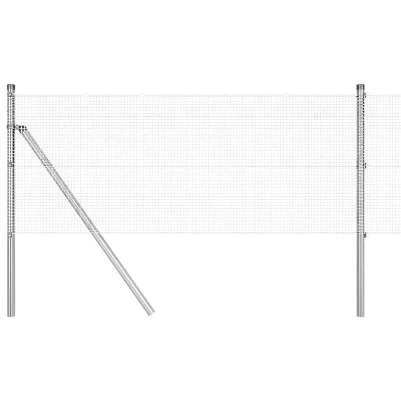 Afbeelding laden in galerijviewer, Vidaxl afrasteringspaal zilver 50 x 0,4 m (12 x 12 mm gaas) staal
