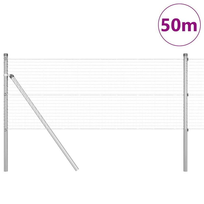 Afbeelding laden in galerijviewer, Vidaxl afrasteringspaal zilver 50 x 0,4 m (25 x 25 mm gaas) staal
