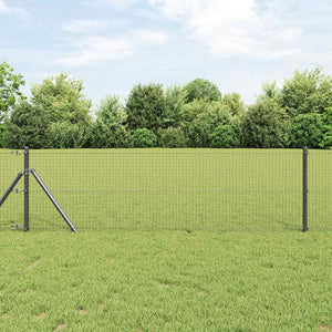 Vidaxl afrasteringspaal grijs 10 x 0,5 m (25 x 25 mm gaas) staal