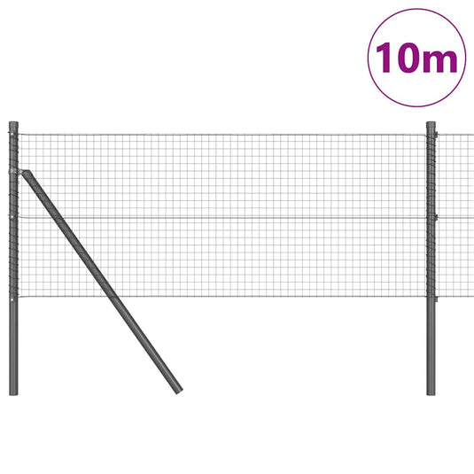 Vidaxl afrasteringspaal grijs 10 x 0,5 m (25 x 25 mm gaas) staal