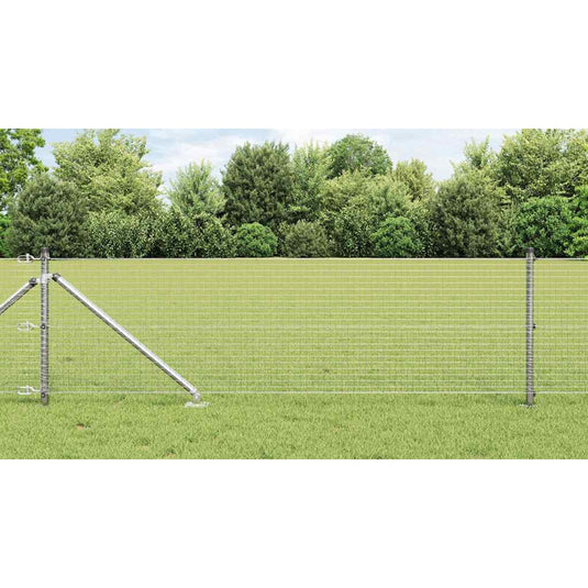 Vidaxl afrasteringspaal zilver 10 x 0,5 m (25 x 25 mm gaas) staal